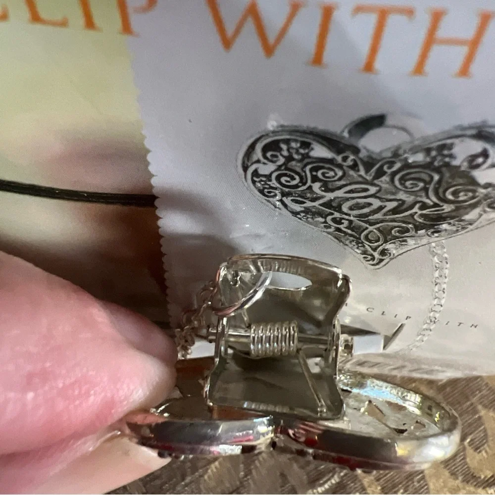 FROM HEART Metal Charm Clip on with Clasp 1.5" Love Romance Valentines - Picture 7 of 8